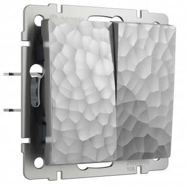 Выключатель двухклавишный (Hammaer серебряный) W1220006 &mdash; Multielectrika