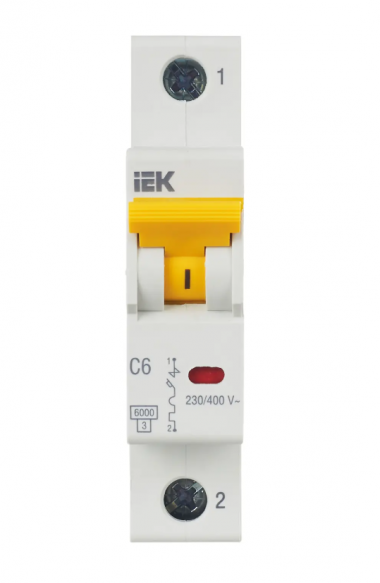 Автоматический выключатель ВА 47-60M 1Р 6А 6кА характеристика С IEK MVA31-1-006-C — Multielectrika