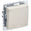 Розетка с заземлением с защитными шторками и крышкой 16А IP44 IEK Brite РСбш10-3-44-БрКр бежевая фото 1 — Multielectrika