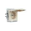 Розетка с заземлением с защитными шторками и крышкой 16А IP44 IEK Brite РСбш10-3-44-БрКр бежевая фото 2 — Multielectrika