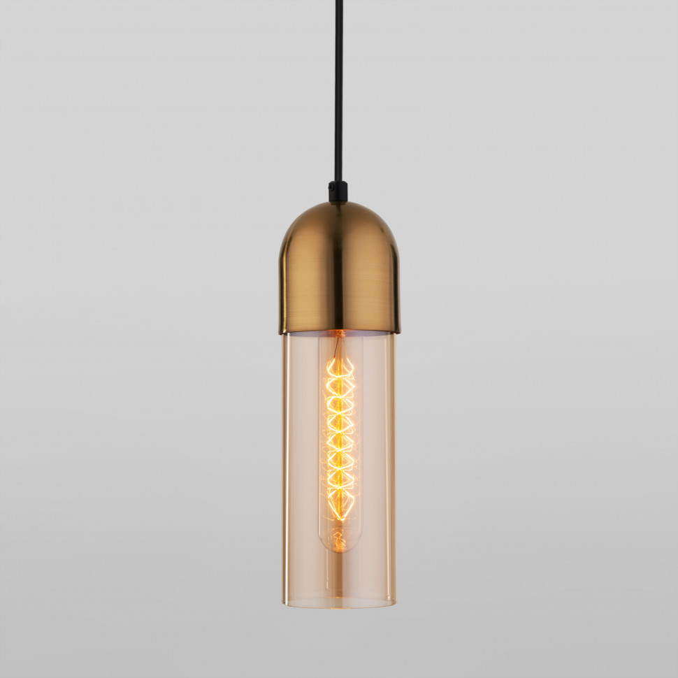 Подвесной светильник со стеклянным плафоном 50180/1 янтарный фото 1 — Multielectrika