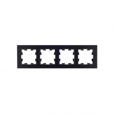 Рамка на 4 поста IEK Brite РУ-4-1-БрЧ металл черный &mdash; Multielectrika