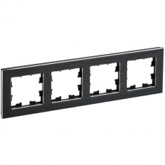 Рамка на 4 поста IEK Brite РУ-4-1-БрЧ металл черный &mdash; Multielectrika