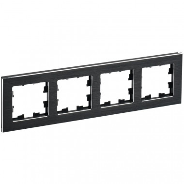 Рамка на 4 поста IEK Brite РУ-4-1-БрЧ металл черный — Multielectrika