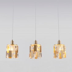 Подвесной светильник с хрусталем 50101/3 перламутровое золото &mdash; Multielectrika
