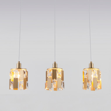 Подвесной светильник с хрусталем 50101/3 перламутровое золото — Multielectrika