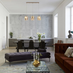 Подвесной светильник с хрусталем 50101/3 перламутровое золото &mdash; Multielectrika