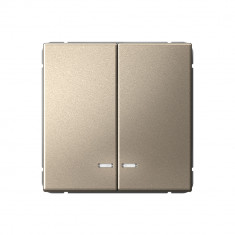 Выключатель двухклавишный Systeme Electric ArtGallery с подсветкой, 10АХ, шампань &mdash; Multielectrika