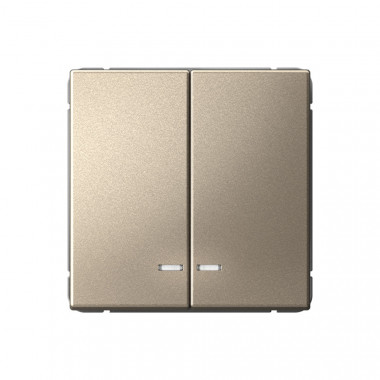 Выключатель двухклавишный Systeme Electric ArtGallery с подсветкой, 10АХ, шампань — Multielectrika