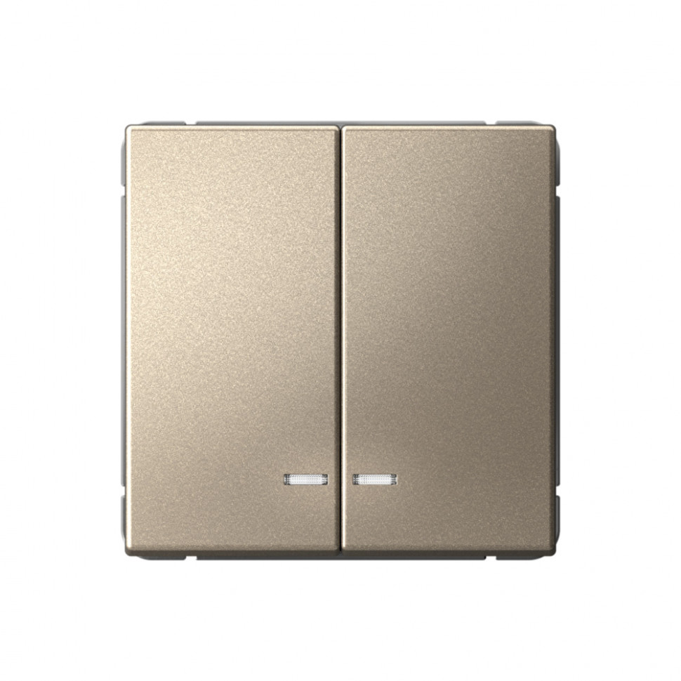 Выключатель двухклавишный Systeme Electric ArtGallery с подсветкой, 10АХ, шампань фото 1 — Multielectrika