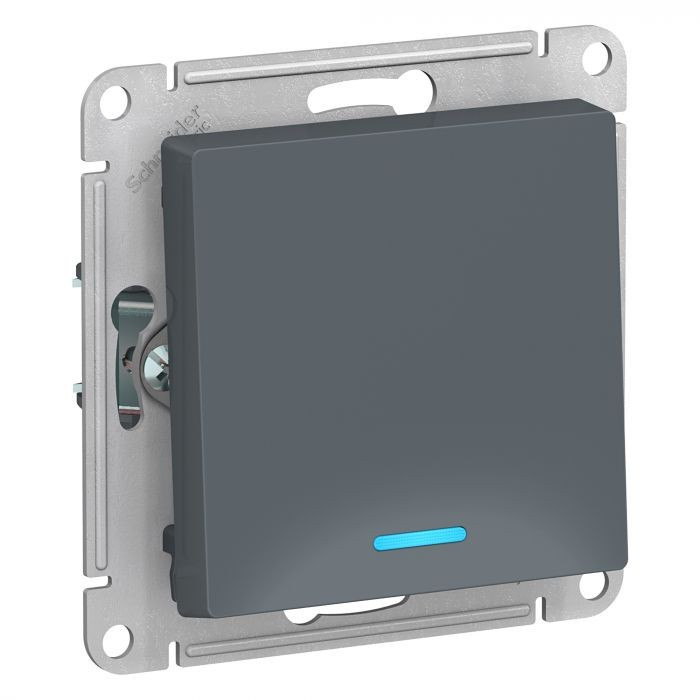 Выключатель одноклавишный Schneider Electric Atlas Design с подсветкой, грифель фото 1 — Multielectrika