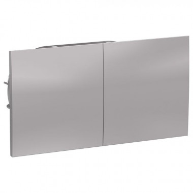 Розетка двойная Schneider Electric Atlas Design со сдвижными крышками, в сборе, алюминий — Multielectrika