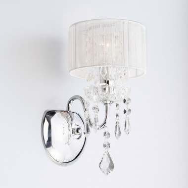 Бра с абажуром и хрусталем 2045/1 хром/белый — Multielectrika