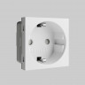 W1171160/ Модульная розетка с заземлением и шторками 45*45  (белый) W1171160
