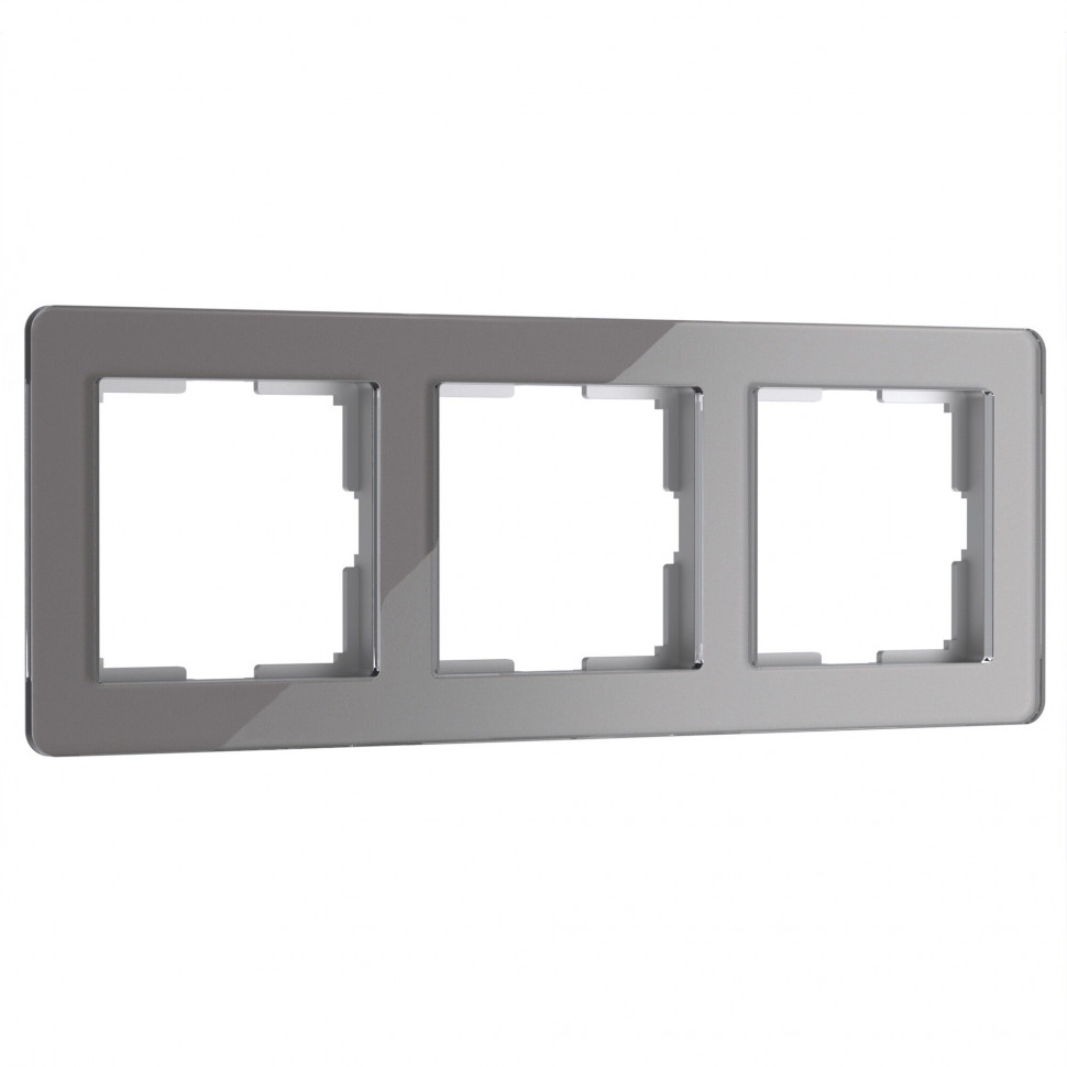 Рамка из акрила на 3 поста Acrylic графит W0032704 фото 1 &mdash; Multielectrika