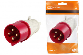 Вилка 014 3Р+РЕ 16А 380В IP44 TDM фото 1 — Multielectrika