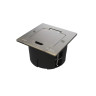 Лючок на 2 модуля Systeme Electric MultiDesk, цвет Античная латунь, IP44 с монтажной коробкой для стены, фальшпола, стола, тип MDK20