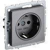 Розетка с заземлением без защитных шторок 16А IEK Brite РС11-1-0-БрС сталь фото 1 — Multielectrika