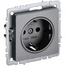 Розетка с заземлением без защитных шторок 16А IEK Brite РС11-1-0-БрС сталь