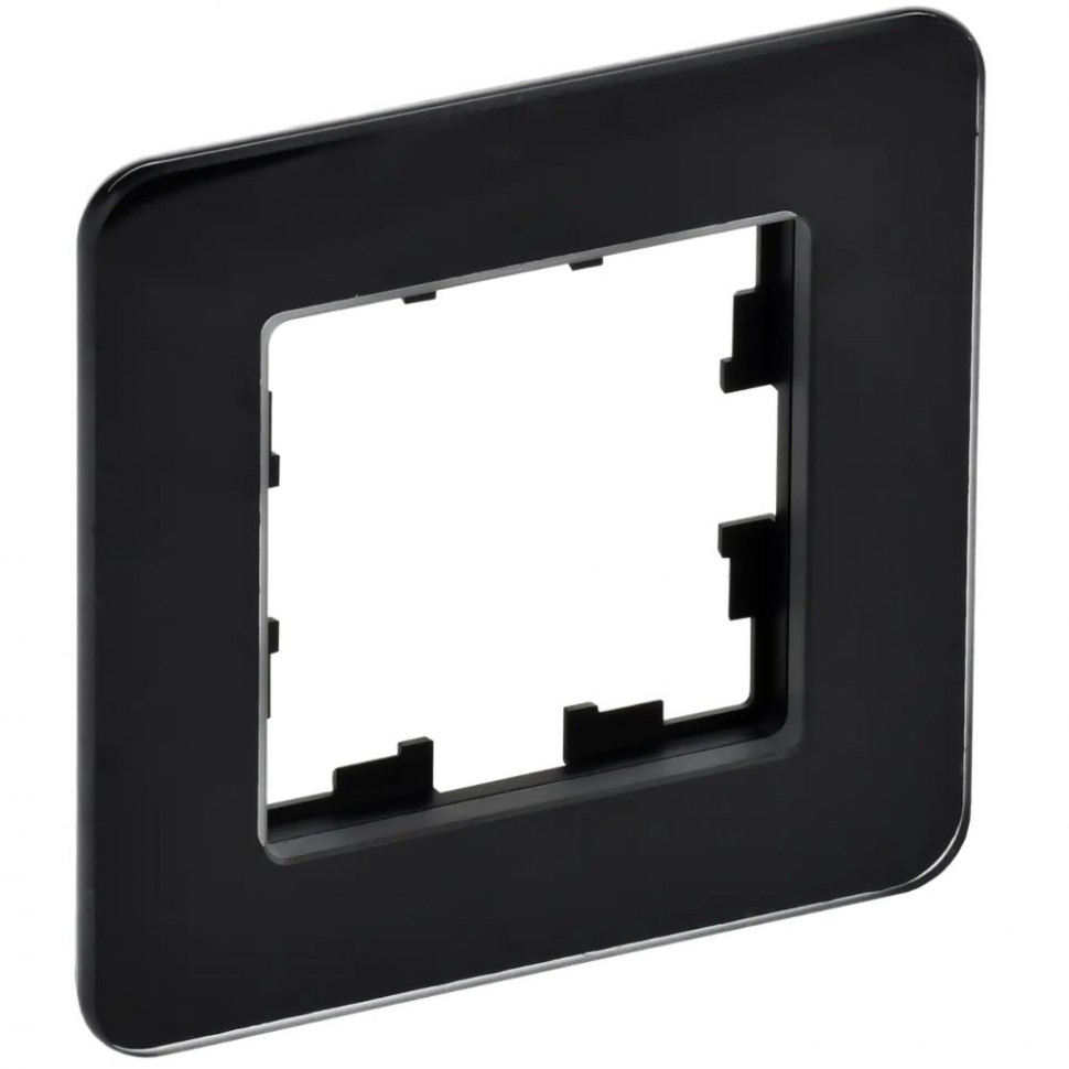 Рамка на 1 пост IEK Brite РУ-1-2-Бр стекло черный RE фото 1 — Multielectrika