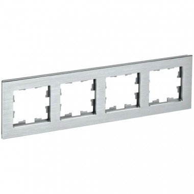 Рамка на 4 поста IEK Brite РУ-4-1-БрА металл алюминий — Multielectrika