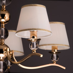 Подвесная люстра с тканевыми абажурами 60097/5 золото &mdash; Multielectrika