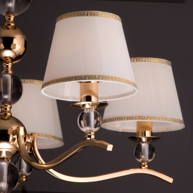Подвесная люстра с тканевыми абажурами 60097/5 золото — Multielectrika