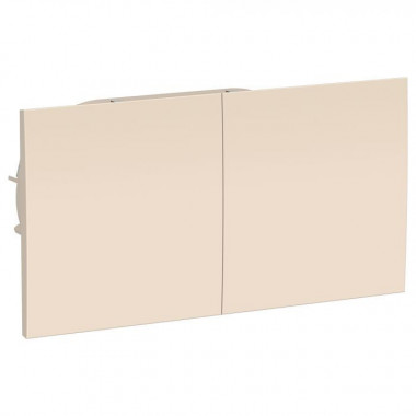 Розетка двойная Schneider Electric Atlas Design со сдвижными крышками, в сборе, бежевая — Multielectrika