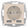 Розетка силовая+USB Schneider Electric Atlas Design бежевая