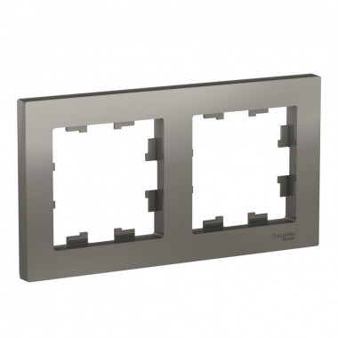 Рамка Schneider Electric Atlas Design на 2 поста, сталь — Multielectrika