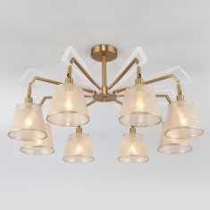 Потолочная люстра с тканевыми абажурами 60082/8 золотая бронза &mdash; Multielectrika