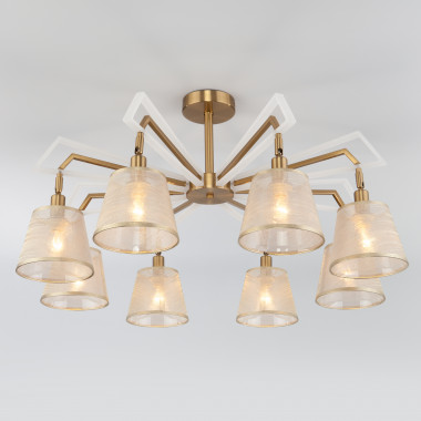 Потолочная люстра с тканевыми абажурами 60082/8 золотая бронза — Multielectrika