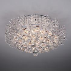 Потолочная люстра с хрусталем 16017/9 белый с серебром &mdash; Multielectrika