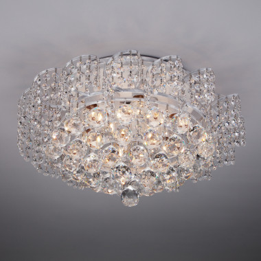 Потолочная люстра с хрусталем 16017/9 белый с серебром — Multielectrika