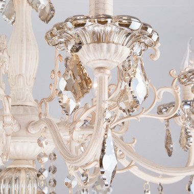 Люстра с тонированным хрусталем 3281/8 белый с золотом / тонированный хрусталь — Multielectrika
