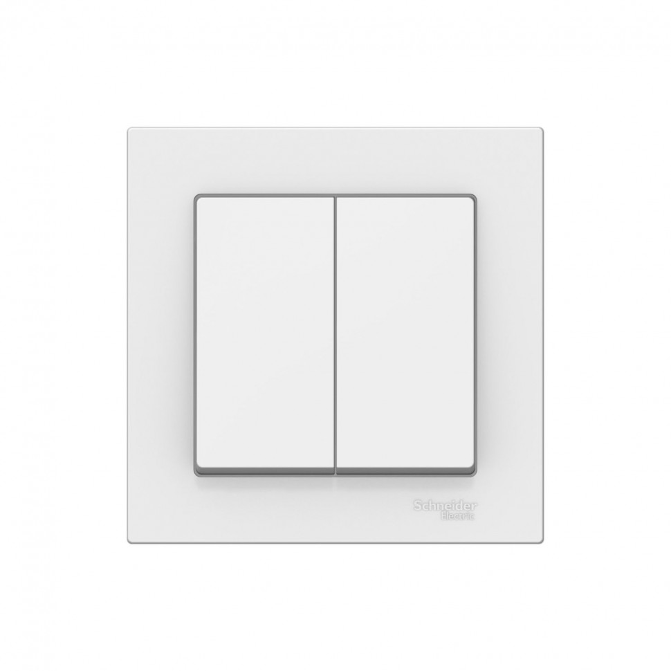 Выключатель двухклавишный Systeme Electric AtlasDesignв сборе с рамкой, 10А, лотос фото 1 — Multielectrika