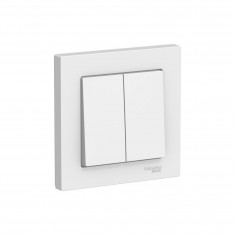 Выключатель двухклавишный Systeme Electric AtlasDesignв сборе с рамкой, 10А, лотос &mdash; Multielectrika