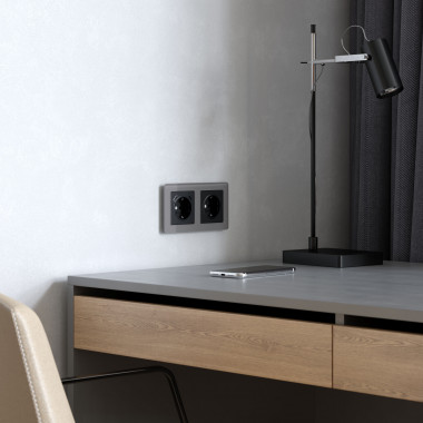 Рамка из акрила на 2 поста Acrylic графит W0022704 &mdash; Multielectrika