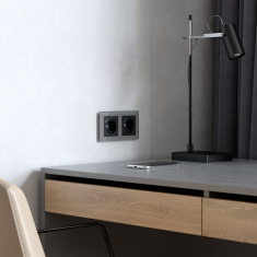 Рамка из акрила на 2 поста Acrylic графит W0022704 &mdash; Multielectrika