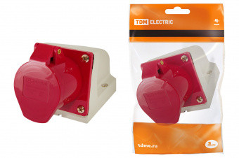 Розетка 124 стационарная 3Р+РЕ 32А 380В IP44 TDM — Multielectrika