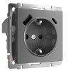 Розетка с заземлением, шторками и USB тип A+C (графит матовый) W1171764 фото 1 &mdash; Multielectrika