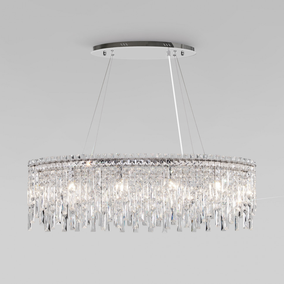 Умный подвесной светильник с прозрачным хрусталем 60159/10 хром фото 1 — Multielectrika