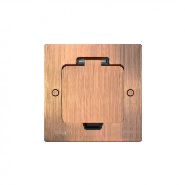 Лючок на 2 модуля Systeme Electric MultiDesk, цвет Медь, IP44 с монтажной коробкой для стены, фальшпола, стола, тип MDK20 &mdash; Multielectrika