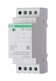 Реле промежуточный электромагнитный (Ампер-30 / Волт-12 AC/DC / Контакт-1NO) PK-1Z-30-12 &mdash; Multielectrika