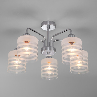 Потолочная люстра со стеклянными плафонами 30176/5 хром — Multielectrika