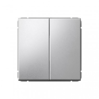 Выключатель двухклавишный Systeme Electric ArtGallery самовозвратный, 10А, алюминий — Multielectrika