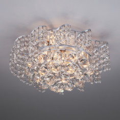 Потолочная люстра с хрусталем 16017/6 белый с серебром &mdash; Multielectrika