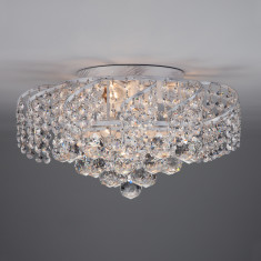 Потолочная люстра с хрусталем 16017/6 белый с серебром &mdash; Multielectrika