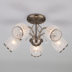 Люстра с плафонами с узором 30026/5 античная бронза &mdash; Multielectrika