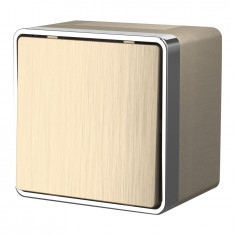 Выключатель одноклавишный влагозащищенный Gallant (шампань рифленый) WL15-01-02 &mdash; Multielectrika